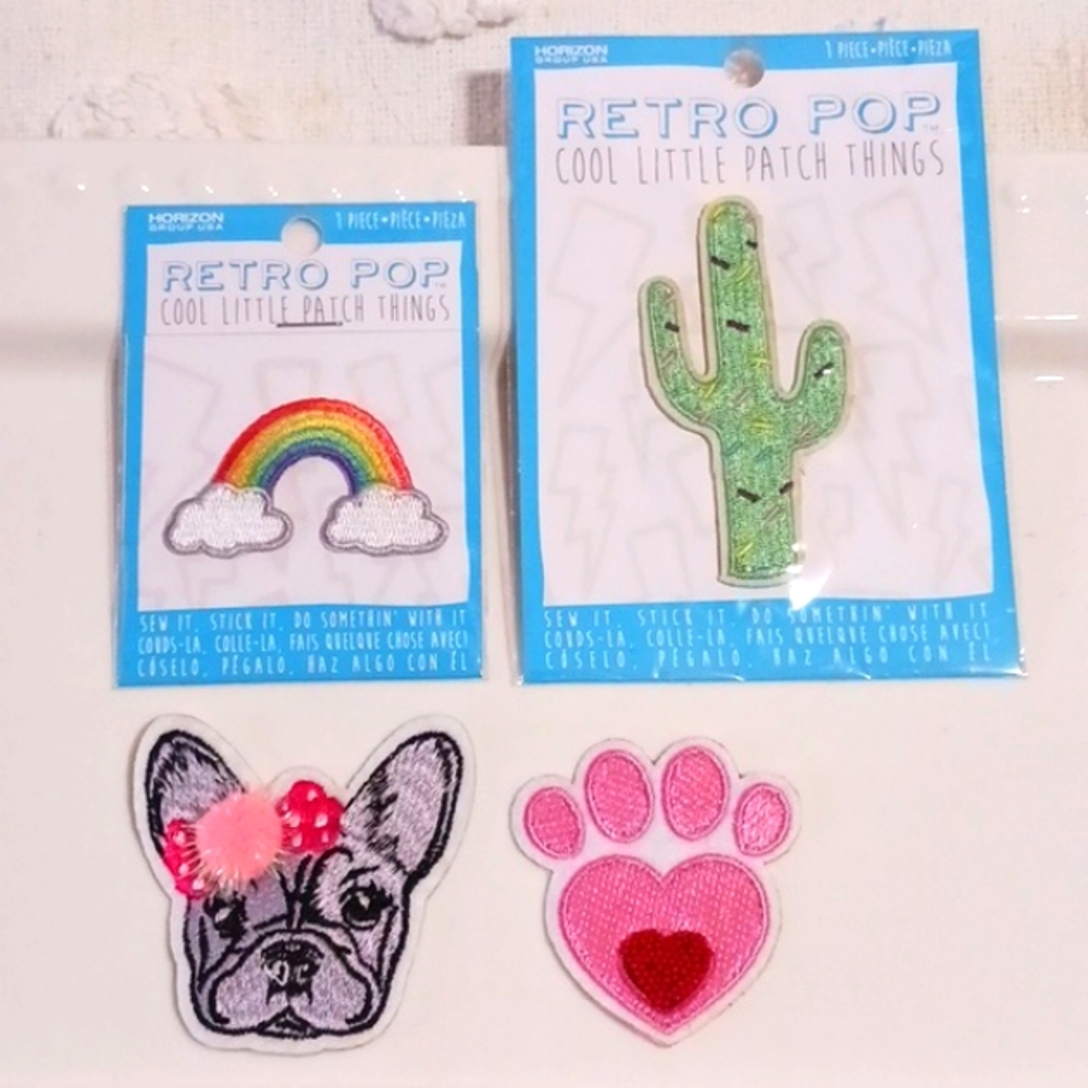 Adorable Peel and Stick Patches 🌵🌈🐾🐶